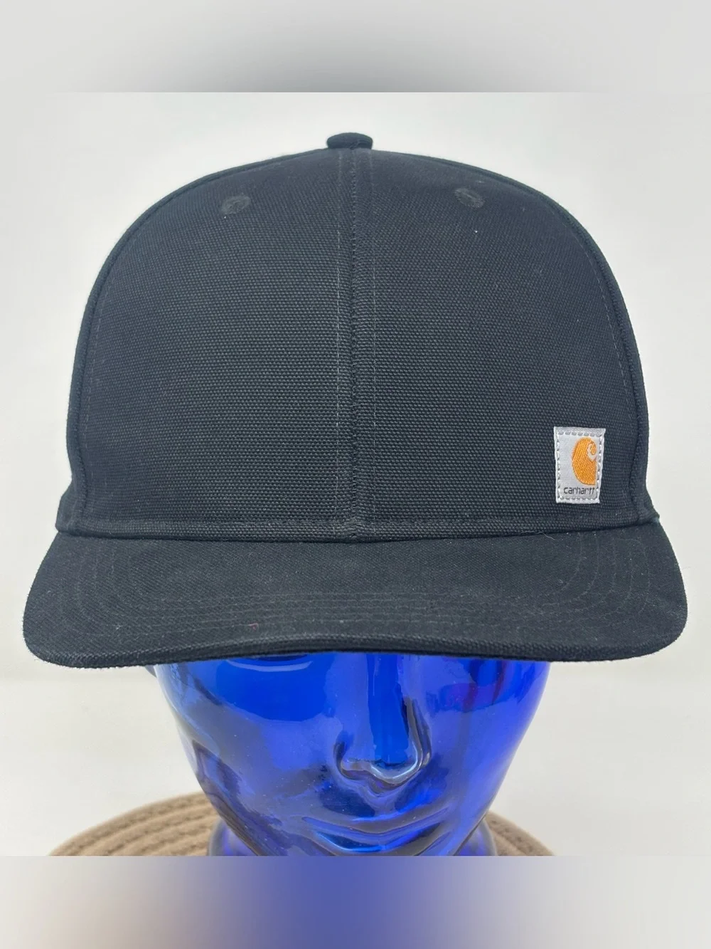 Carhartt Men's Firm Duck Flat Brim Cap Black Canvas Moisture Wicking Fastdry OS